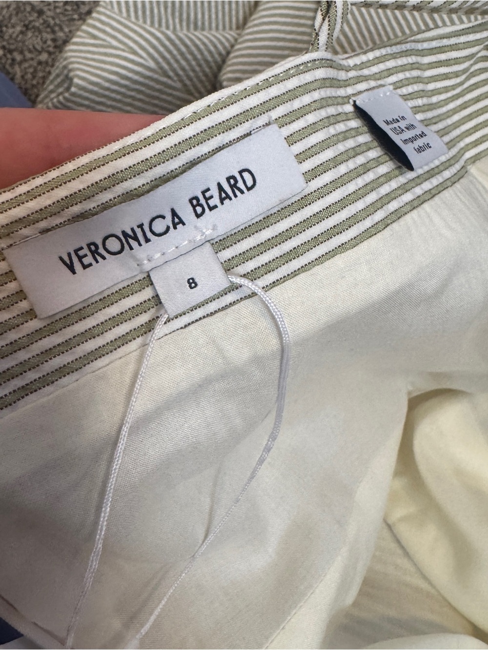 Veronica Beard Sage Green Spaghetti-Strap Midi Dress - Picture 10 of 12